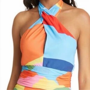 STAUD Kai Multicolor halter crop top